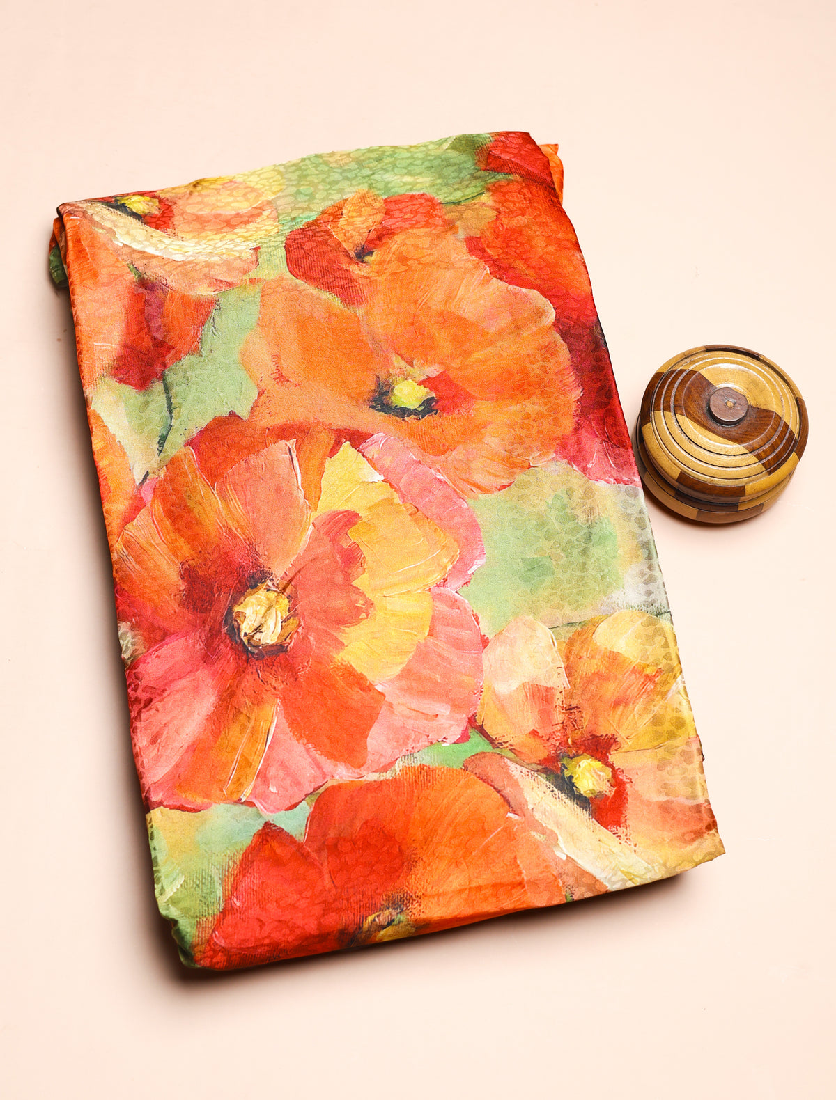 PURE CREPE SILK SELF DESIGN FABRIC - PRE-CUT 4 MTRS PIECE