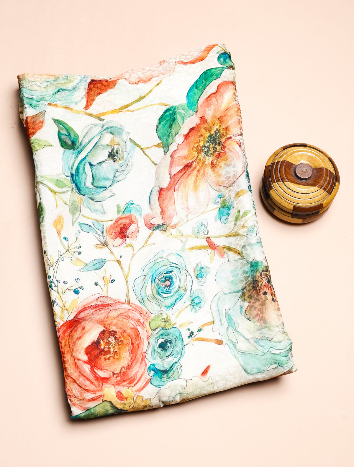PURE CREPE SILK SELF DESIGN FABRIC - PRE-CUT 4 MTRS PIECE