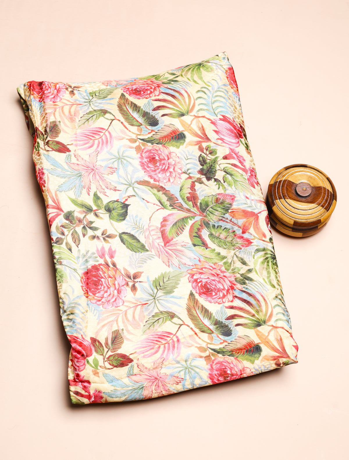 PURE CREPE SILK SELF DESIGN FABRIC - PRE-CUT 4 MTRS PIECE