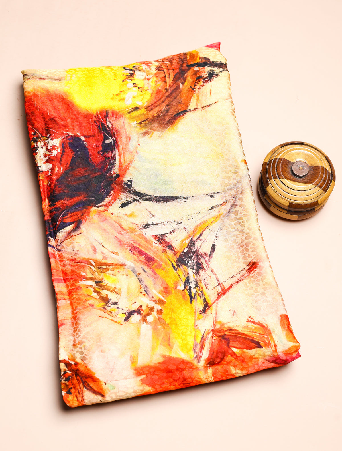 PURE CREPE SILK SELF DESIGN FABRIC - PRE-CUT 4 MTRS PIECE