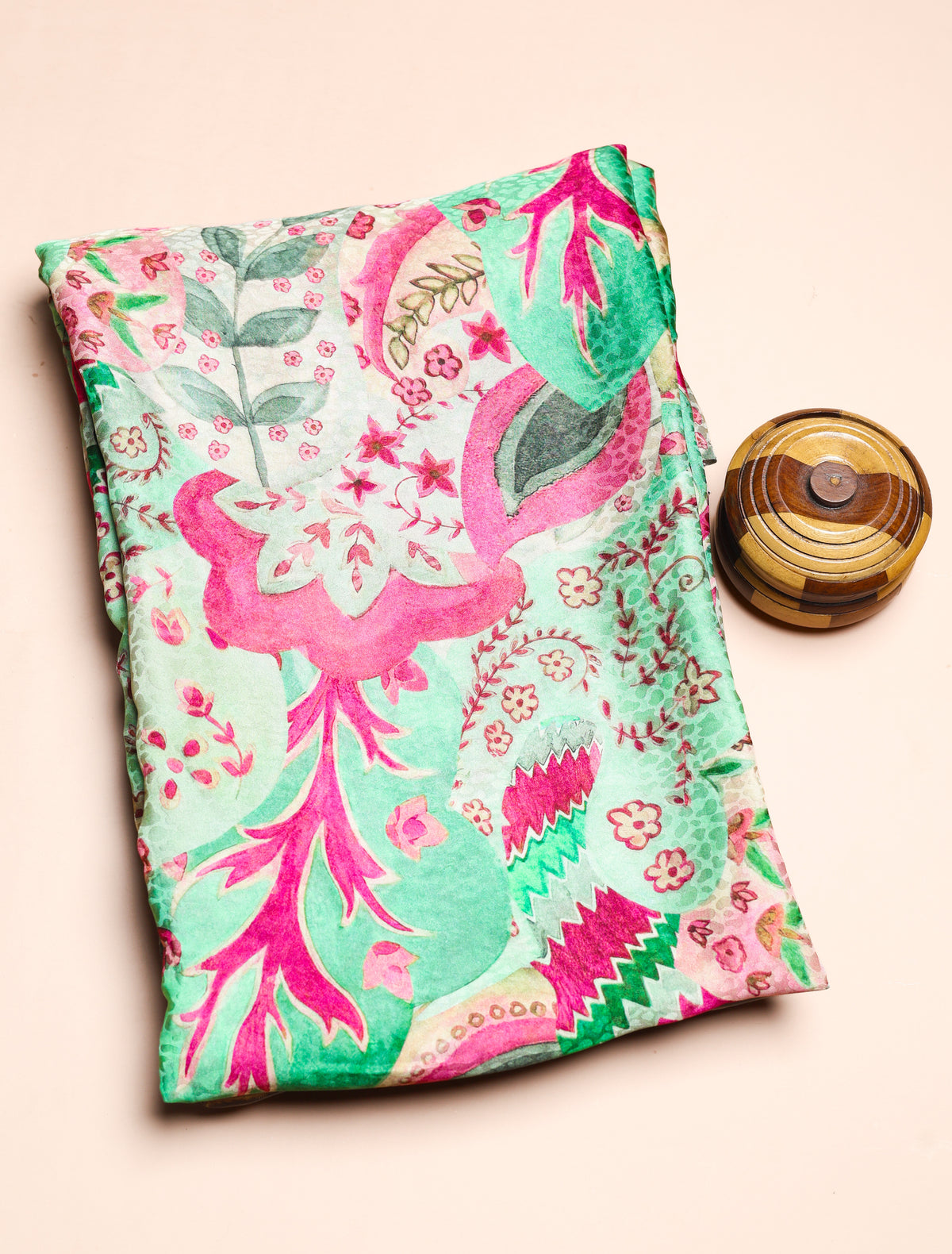 PURE CREPE SILK SELF DESIGN FABRIC - PRE-CUT 4 MTRS PIECE