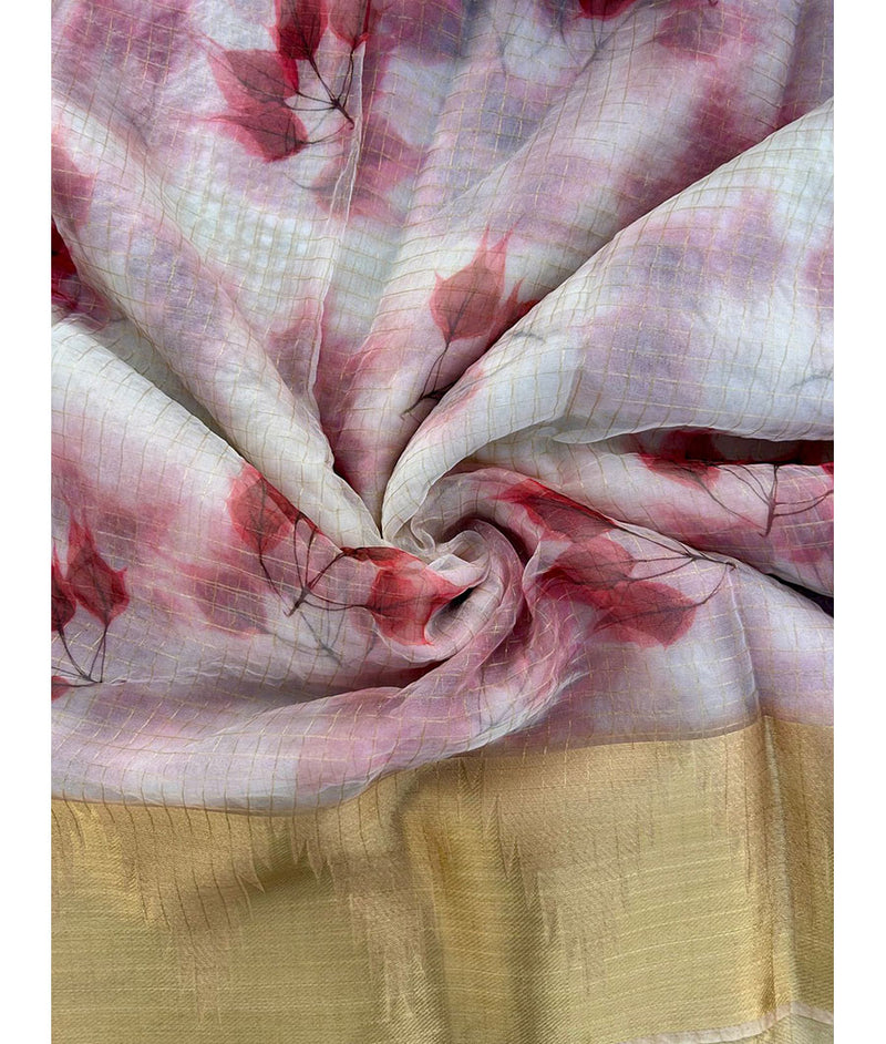 ORGANZA PRINTED FABRIC WITH BORDER