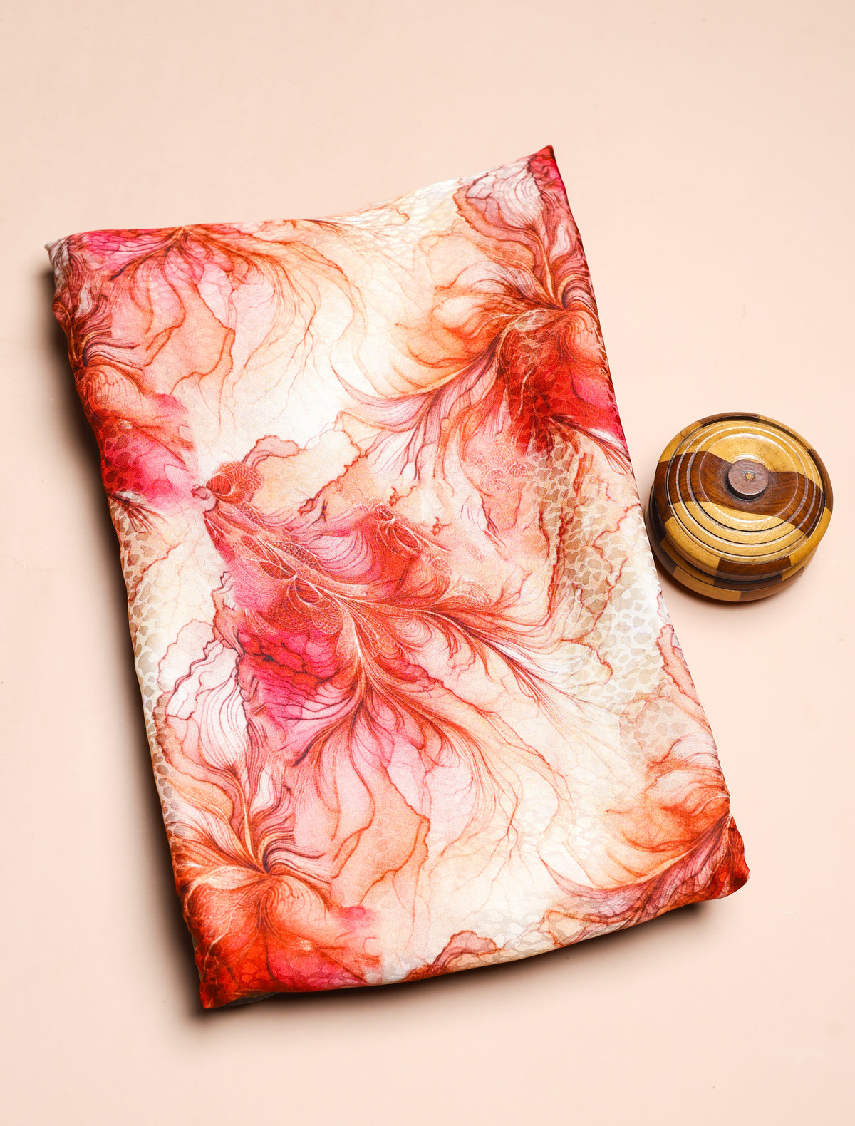 PURE CREPE SILK SELF DESIGN FABRIC - PRE-CUT 4 MTRS PIECE