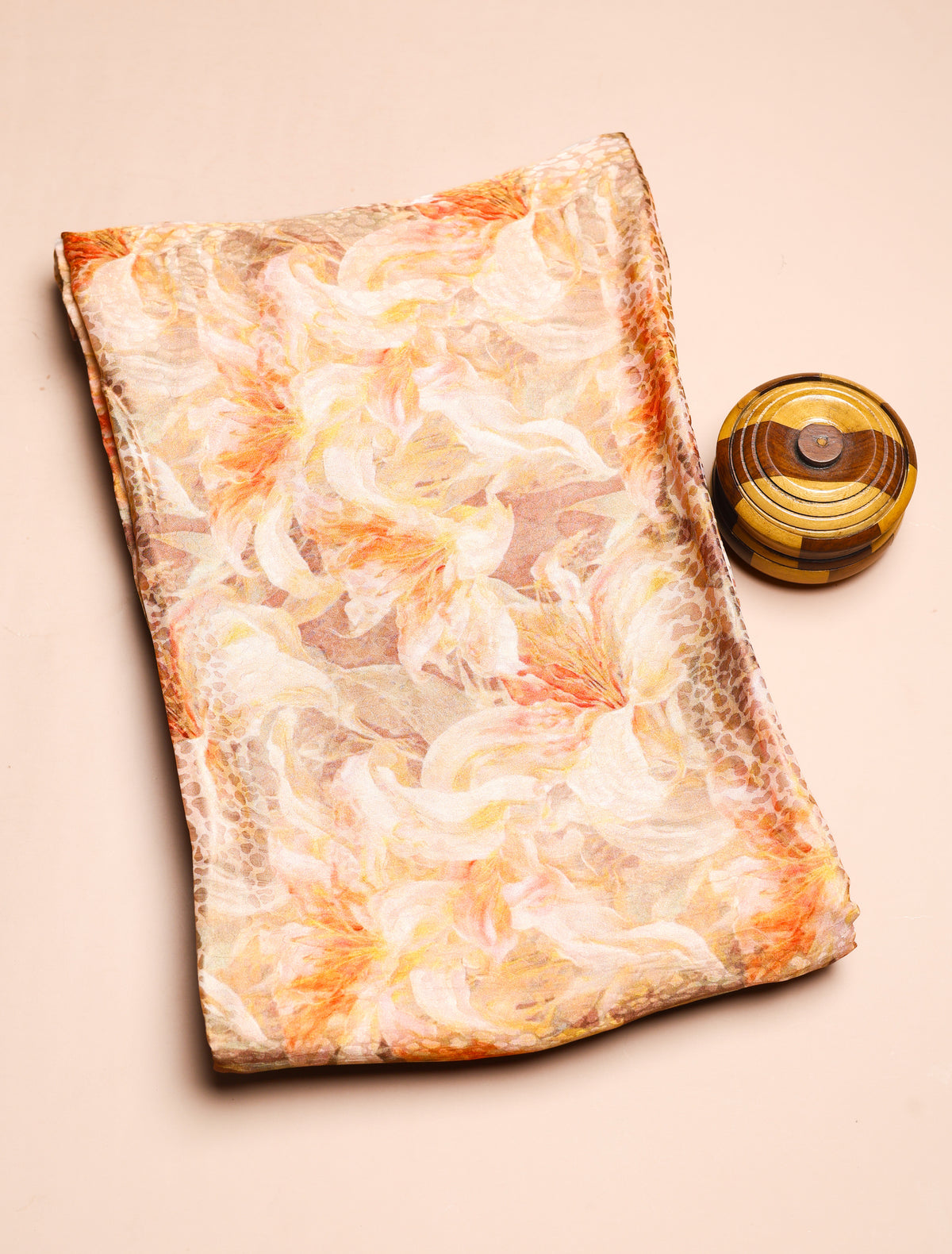 PURE CREPE SILK SELF DESIGN FABRIC - PRE-CUT 4 MTRS PIECE