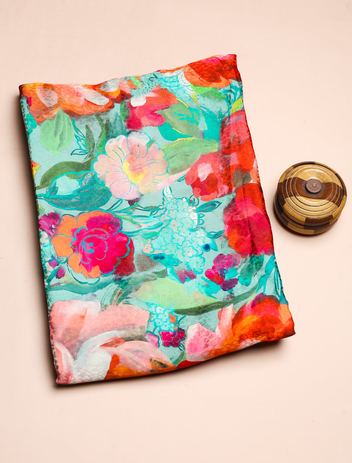 PURE CREPE SILK SELF DESIGN FABRIC - PRE-CUT 4 MTRS PIECE