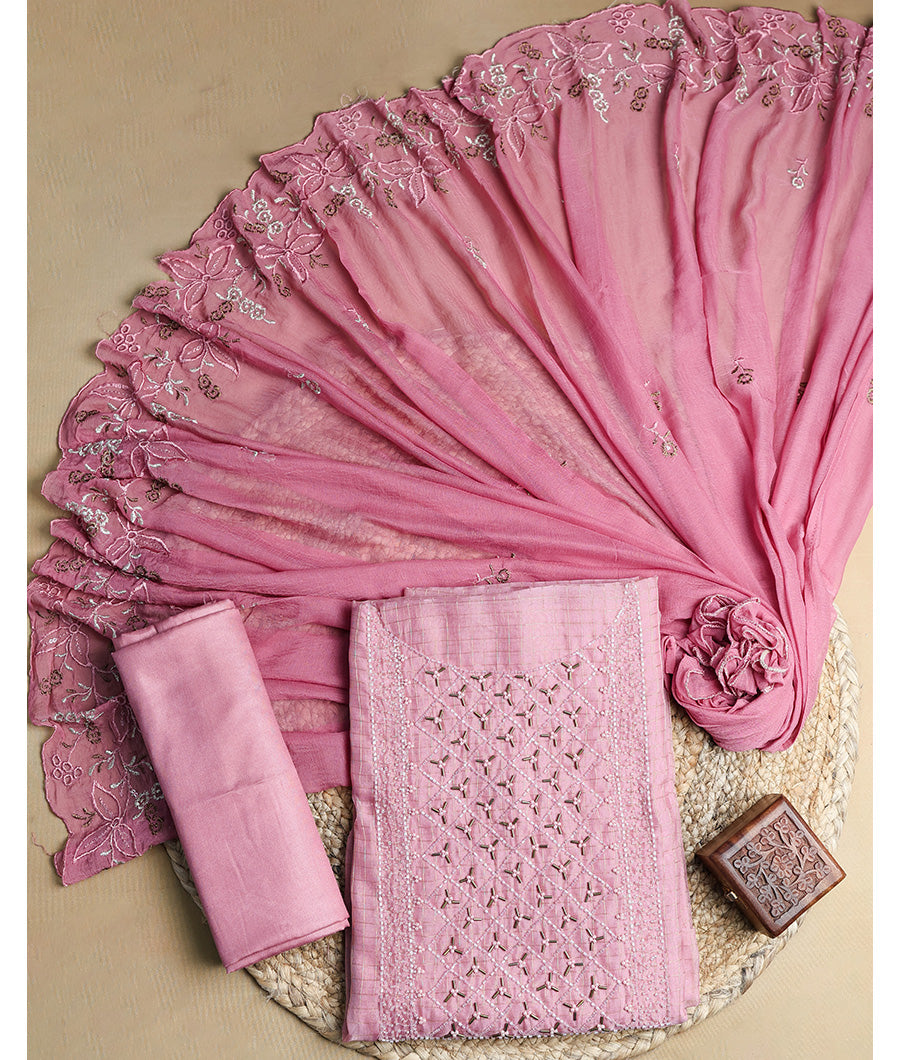 VISCOSE SHIMMER SILK HANDWORK SUIT SET
