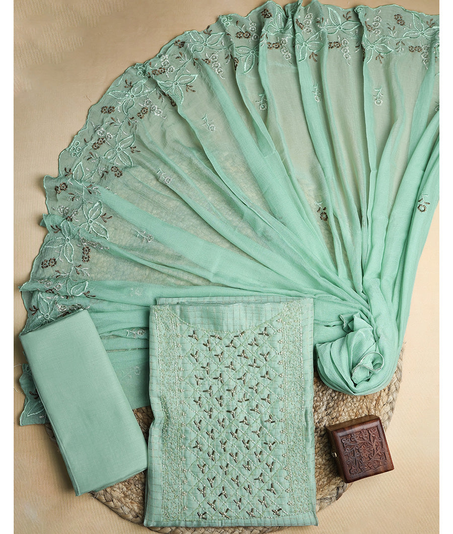 VISCOSE SHIMMER SILK HANDWORK SUIT SET