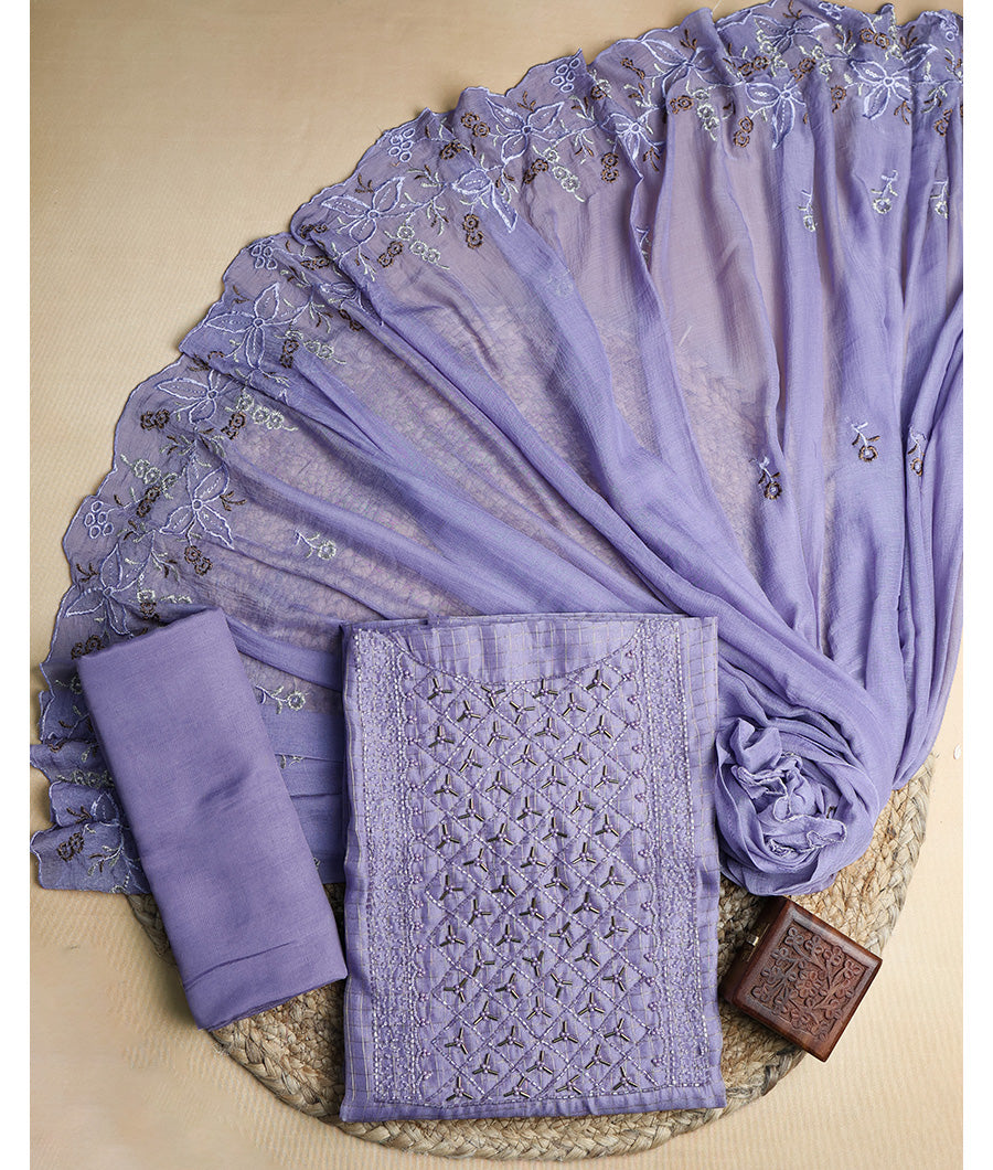 VISCOSE SHIMMER SILK HANDWORK SUIT SET
