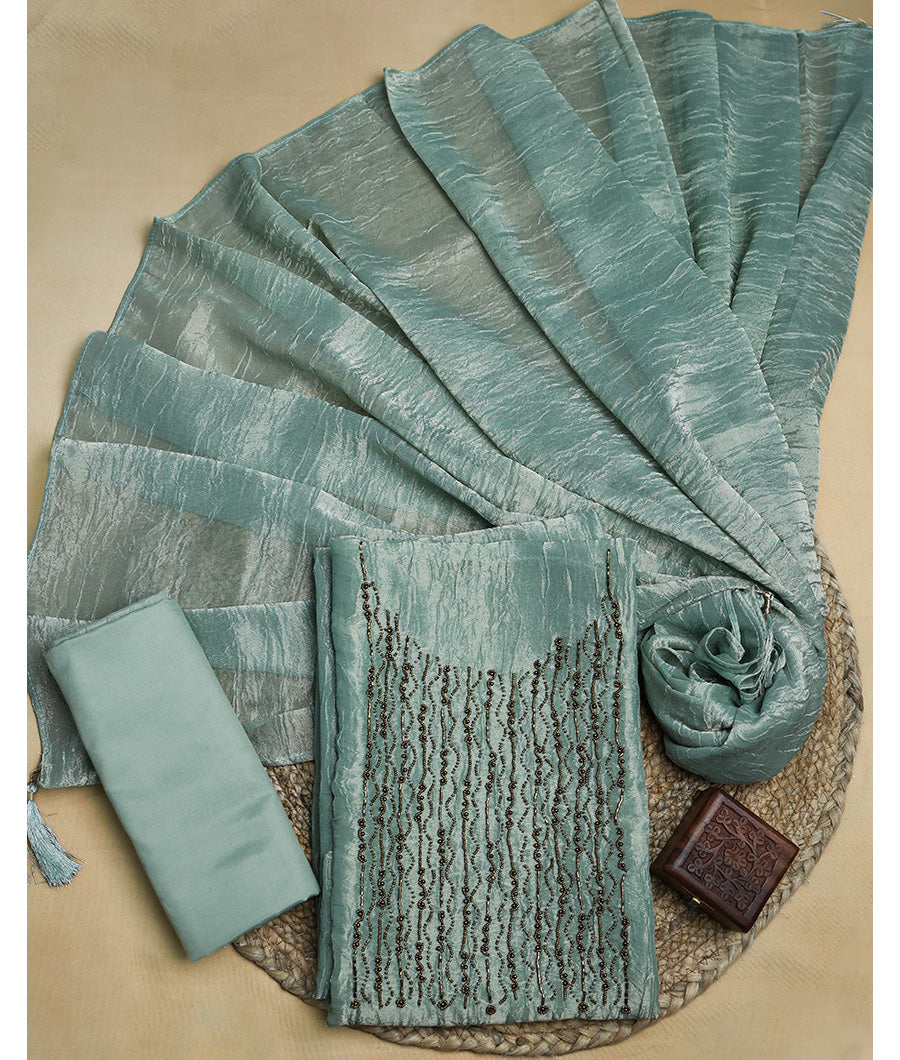 VISCOSE SHIMMER SILK HANDWORK SUIT SET