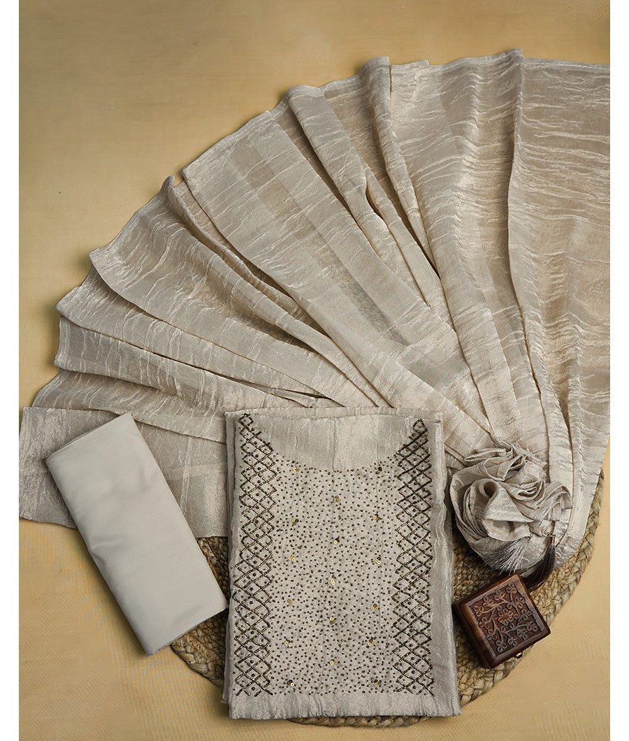 VISCOSE SHIMMER SILK HANDWORK SUIT SET