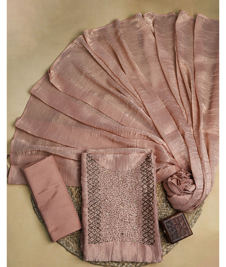 VISCOSE SHIMMER SILK HANDWORK SUIT SET