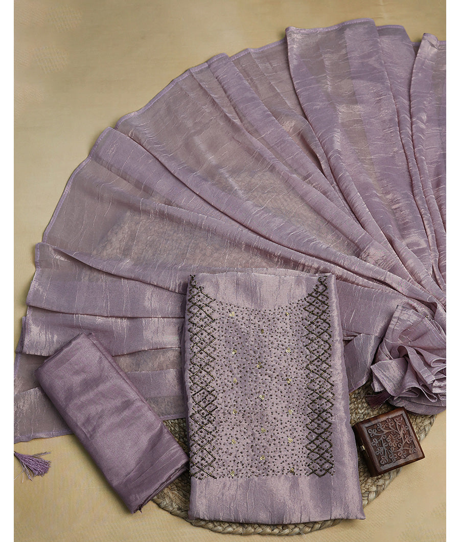 VISCOSE SHIMMER SILK HANDWORK SUIT SET