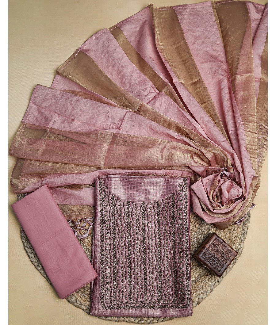 VISCOSE SILK CHECKED SUIT SET
