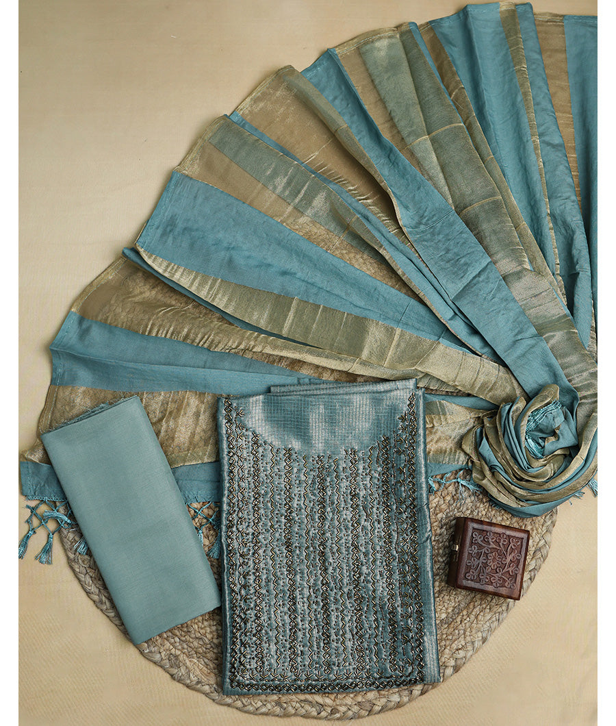 VISCOSE SILK CHECKED SUIT SET