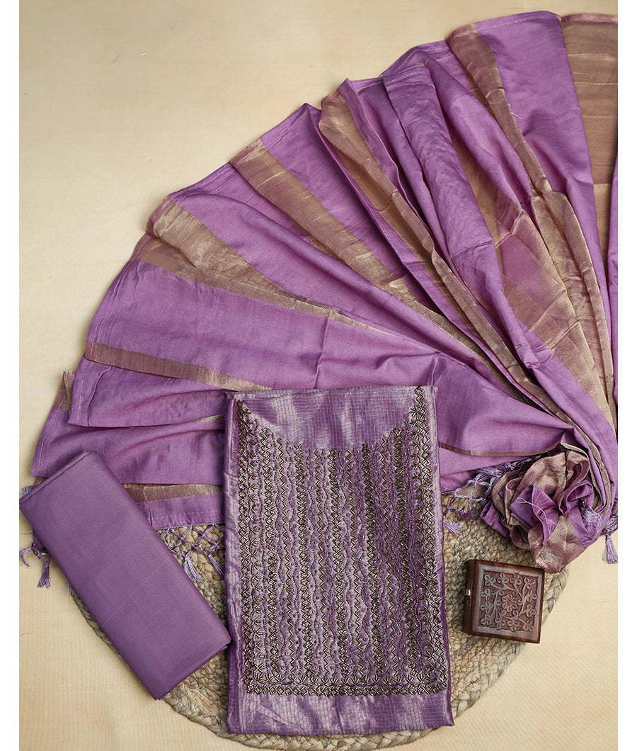VISCOSE SILK CHECKED SUIT SET