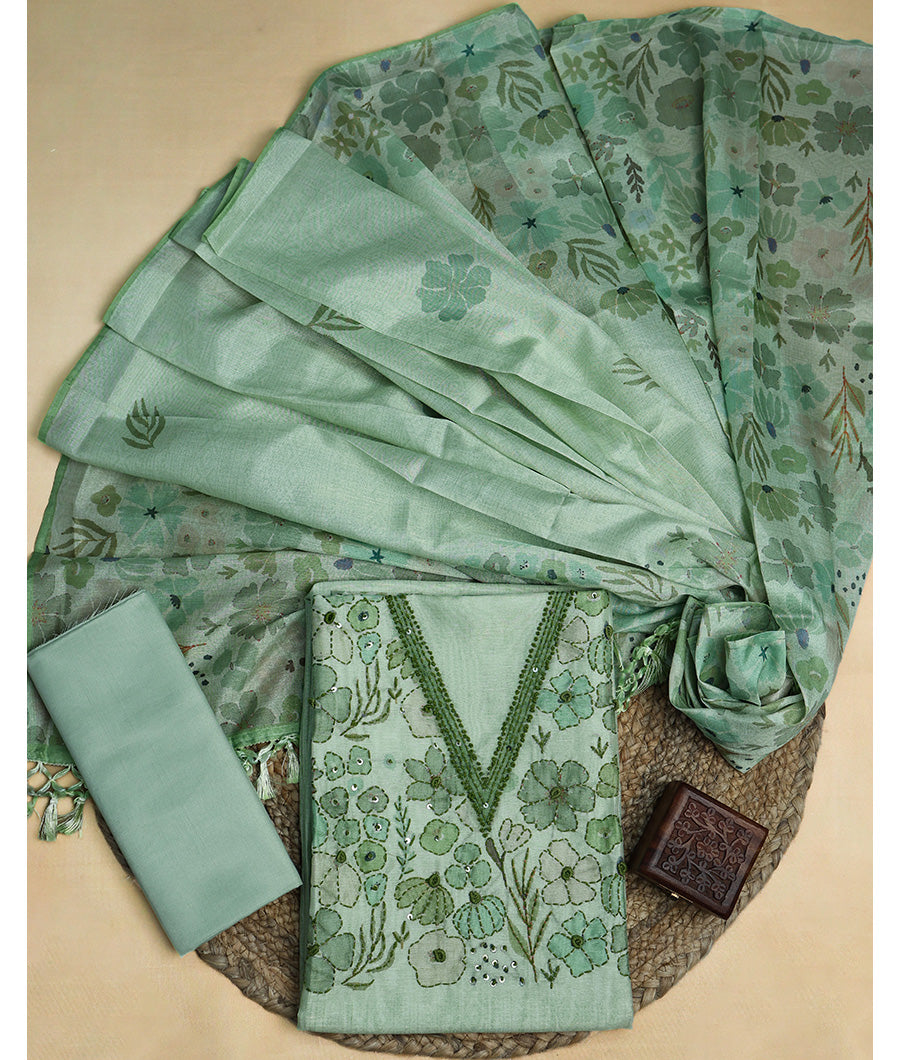 VISCOSE SILK HANDWORK SUIT SET