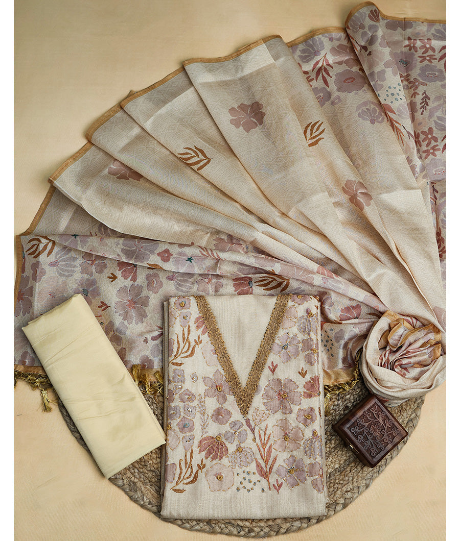 VISCOSE SILK HANDWORK SUIT SET