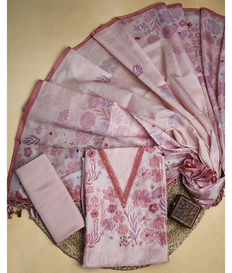VISCOSE SILK HANDWORK SUIT SET