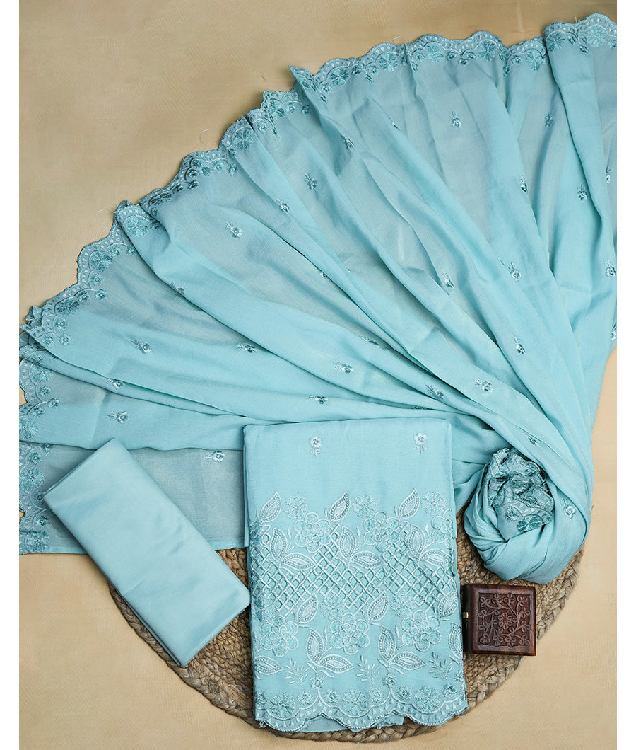 COTTON SILK EMBROIDERED SUIT SET
