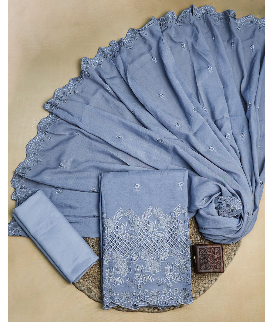 COTTON SILK EMBROIDERED SUIT SET