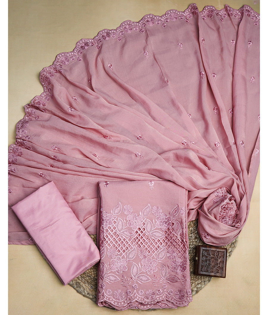 COTTON SILK EMBROIDERED SUIT SET