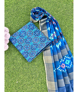 Semi Tussar Ikat Suit Sets