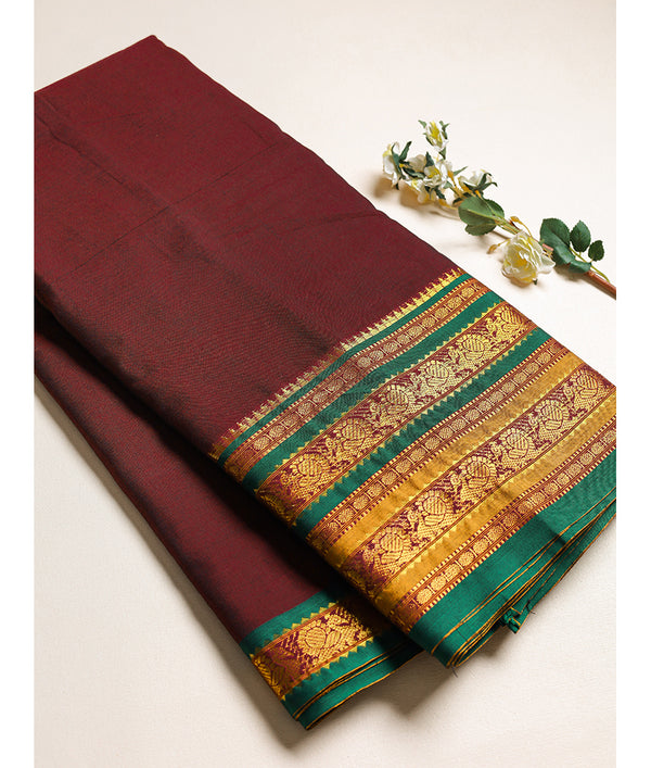 Handloom Cotton Narayanpet Zari Border Fabric