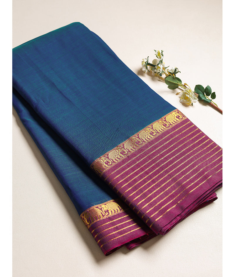 Handloom Cotton Narayanpet Zari Border Fabric