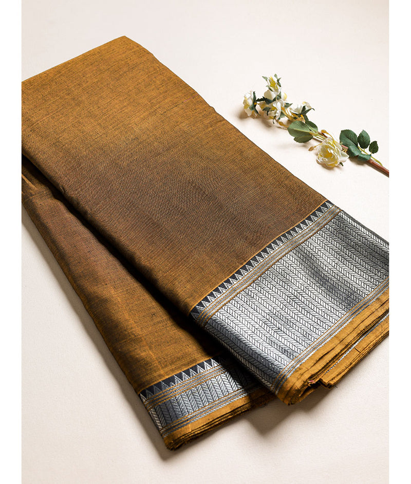 Handloom Cotton Narayanpet Zari Border Fabric