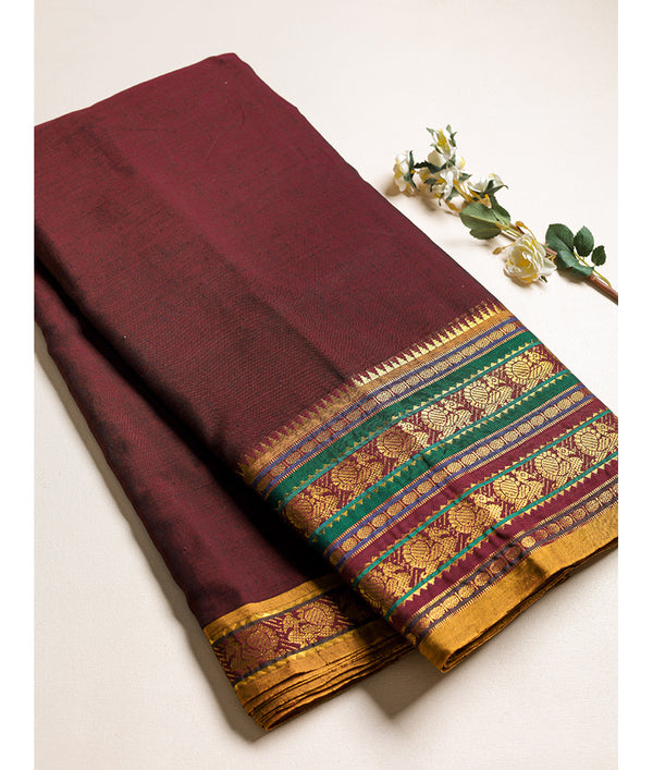 Handloom Cotton Narayanpet Zari Border Fabric