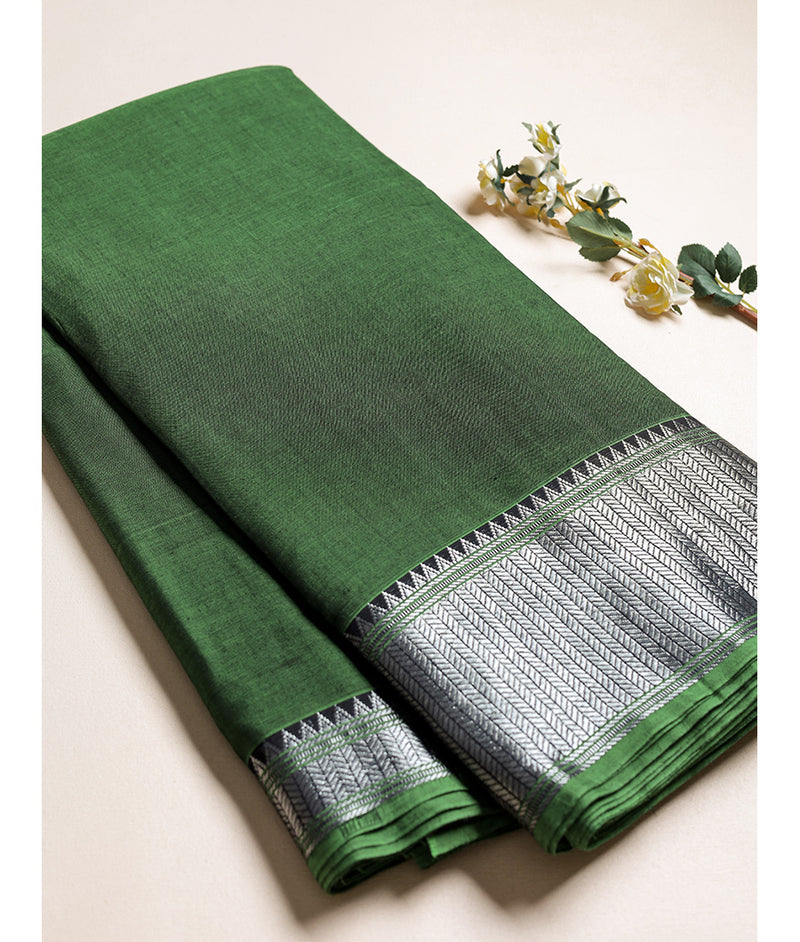 Handloom Cotton Narayanpet Zari Border Fabric