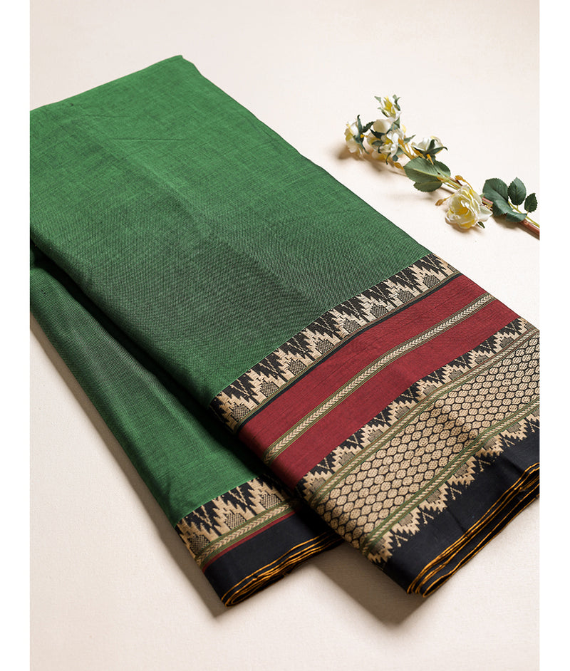 Handloom Cotton Narayanpet Zari Border Fabric