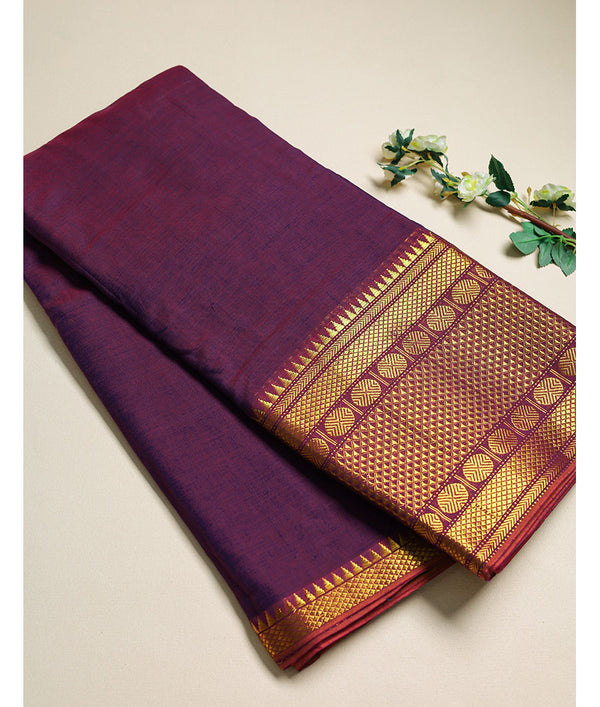 handloom cotton naryanpet zari border fabric