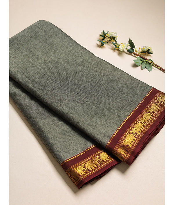 handloom cotton naryanpet zari border fabric