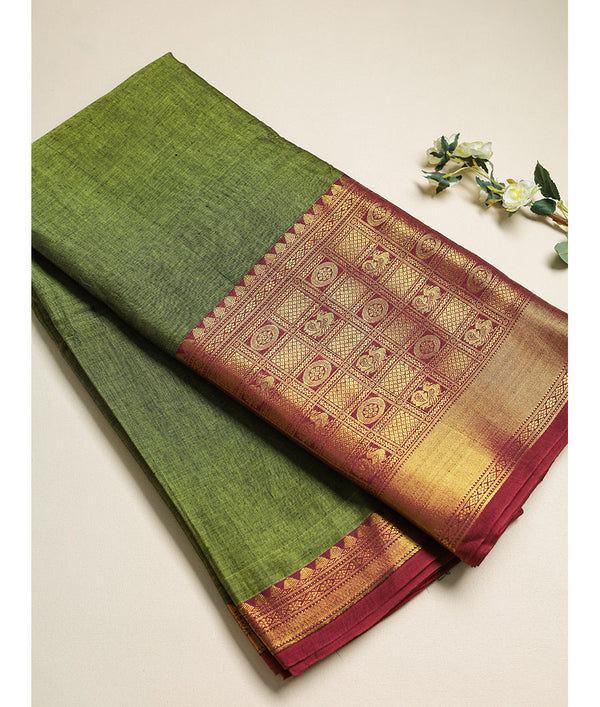 handloom cotton narayanpet zari border fabric