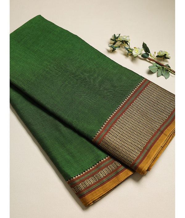 handloom cotton narayanpet zari border fabric