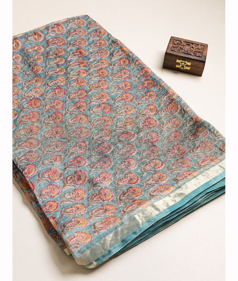 Kota Malai Silk Vanaspati Printed Fabric