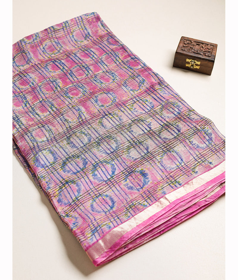 Kota Malai Silk Vanaspati Printed Fabric