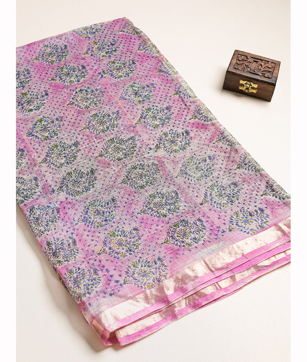 Kota Malai Silk Vanaspati Printed Fabric