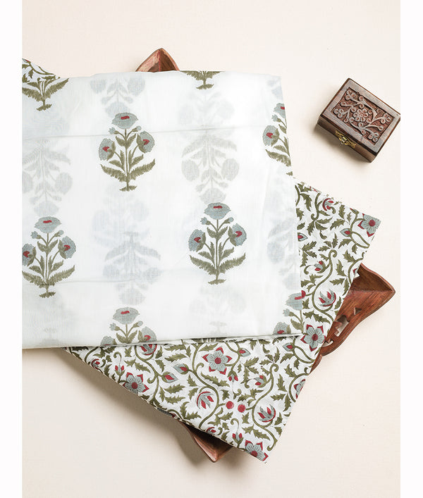 MUL COTTON HANDBLOCK PRINTED FABRIC