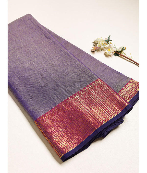 Handloom Cotton Narayanpet Zari Border Fabric