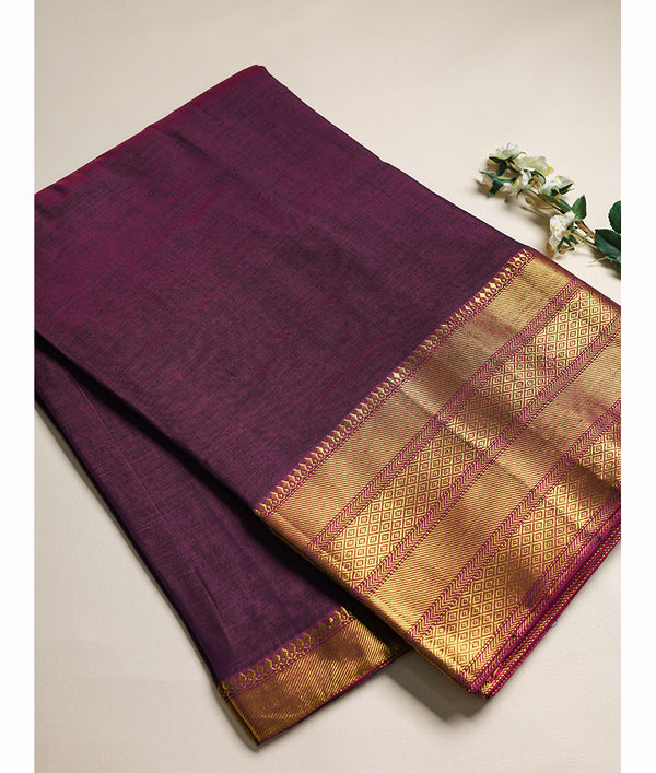 Handloom Cotton Narayanpet Zari Border Fabric