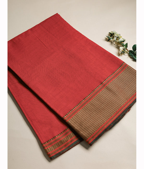 Handloom Cotton Narayanpet Zari Border Fabric