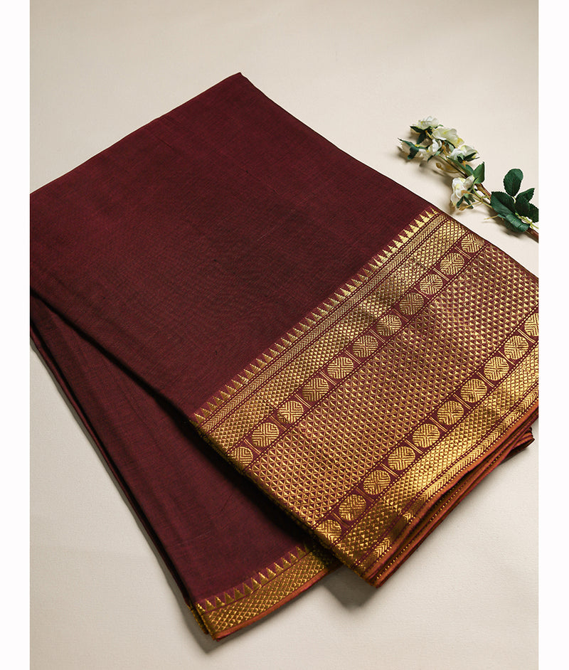 Handloom Cotton Narayanpet Zari Border Fabric