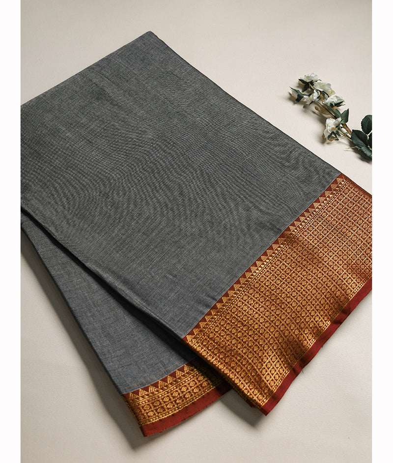 Handloom Cotton Narayanpet Zari Border Fabric