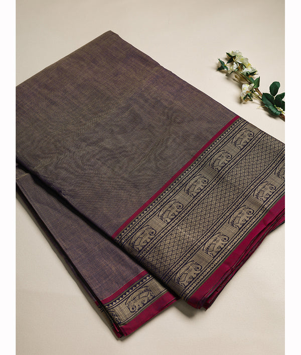 Handloom Cotton Narayanpet Zari Border Fabric