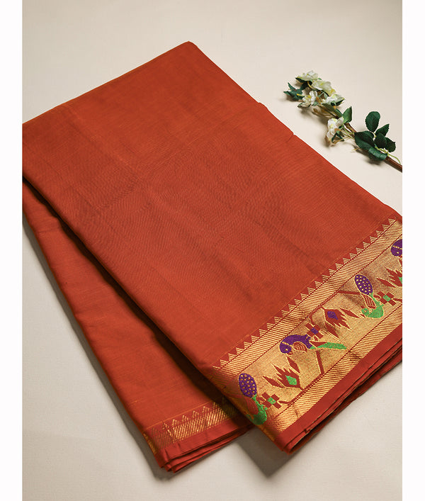 Handloom Cotton Narayanpet Zari Border Fabric