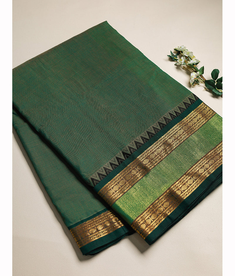 Handloom Cotton Narayanpet Zari Border Fabric