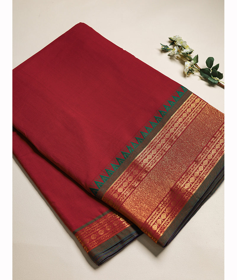 Handloom Cotton Narayanpet Zari Border Fabric