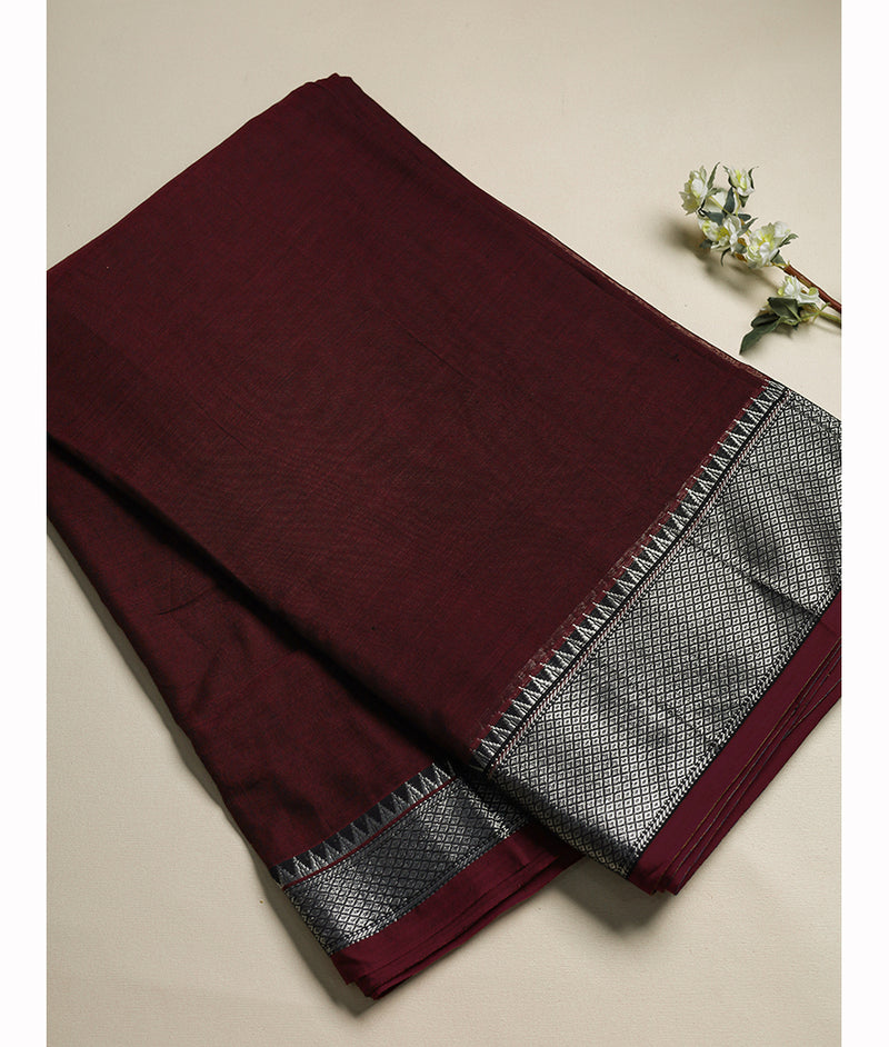 Handloom Cotton Narayanpet Zari Border Fabric